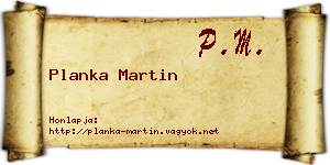 Planka Martin névjegykártya